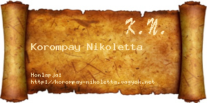 Korompay Nikoletta névjegykártya