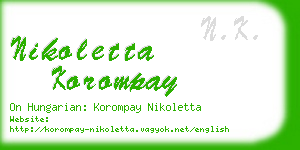 nikoletta korompay business card
